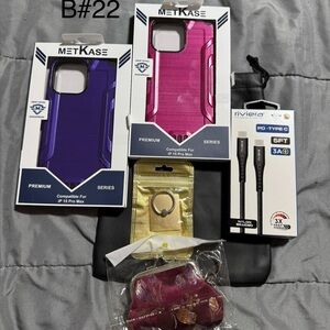 Pink Rugged Armor iPhone Case - Compatible with iP 15 Pro Max